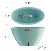 Santino Self Watering Planter CALIPSO Oval Shape L 9.4 Inch x H 5.1 Inch Jade/Jade Flower Pot   564101745